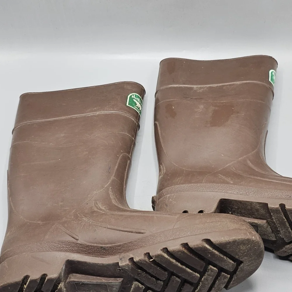 Vintage The Northerner Servus Rubber Boots Muck Slip Ons Brown Sz 12 Made In USA